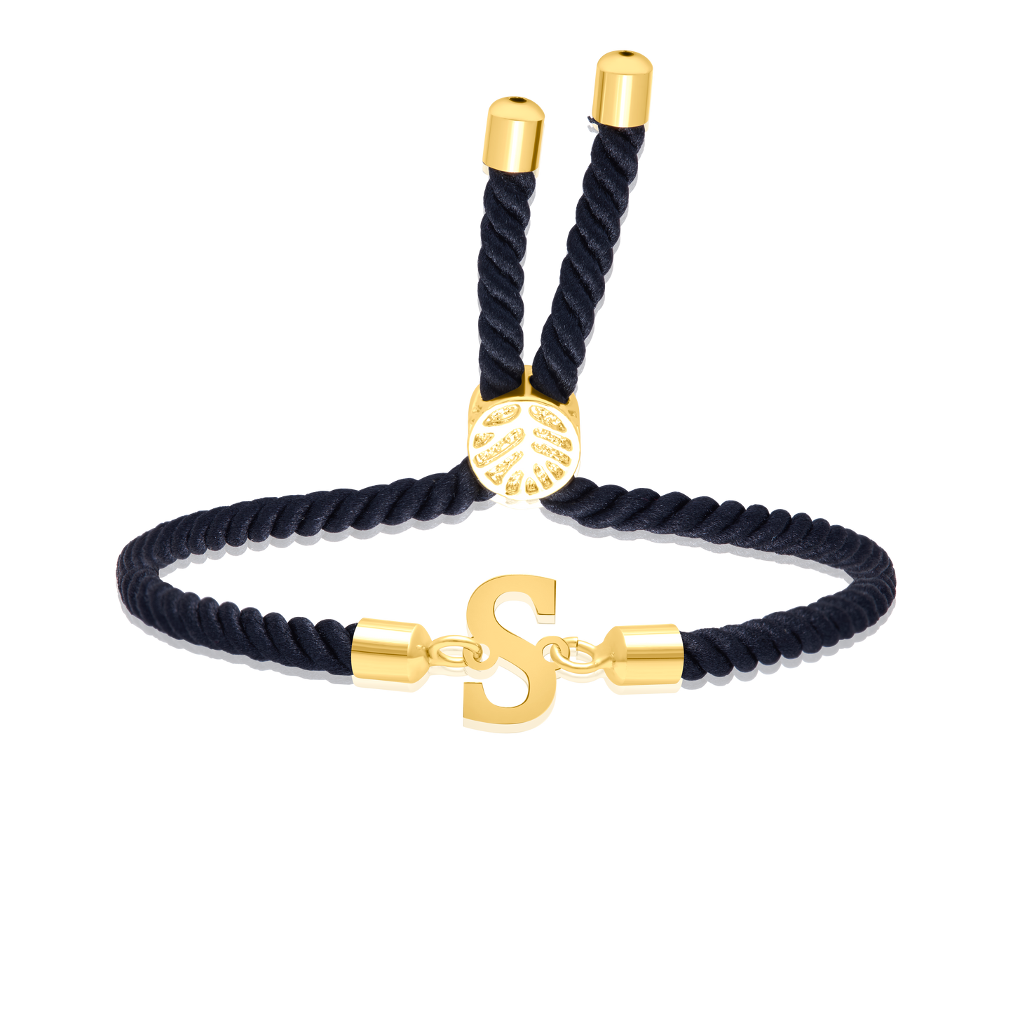 18K Pure Gold Thread Adjustable Letter S Bracelet