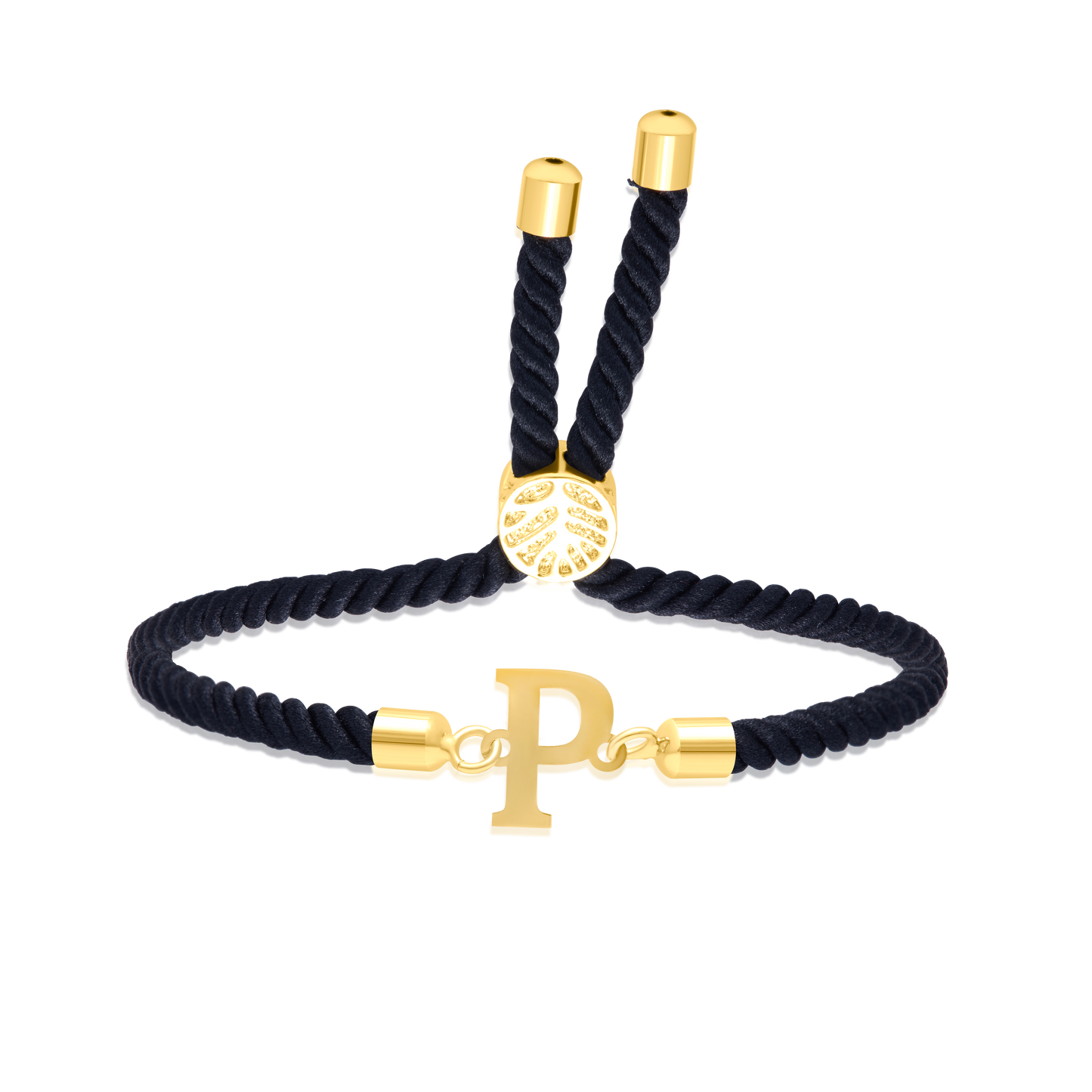 18K Pure Gold Thread Adjustable Letter P Bracelet