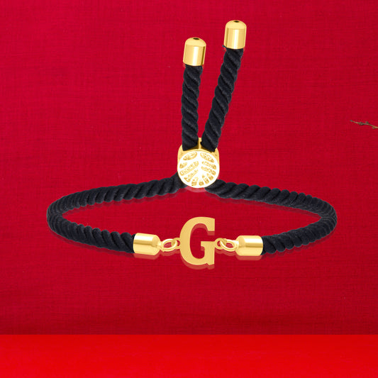 18K Pure Gold Thread Adjustable Letter G Bracelet