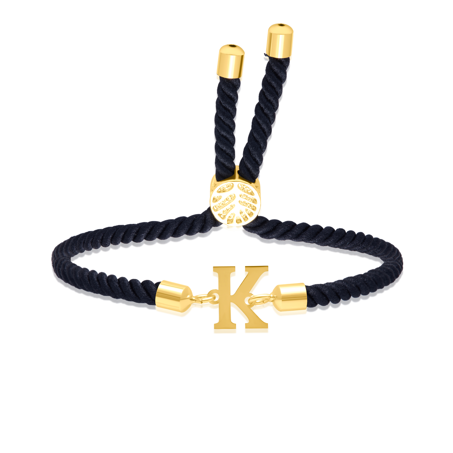 18K Pure Gold Thread Adjustable Letter K Bracelet