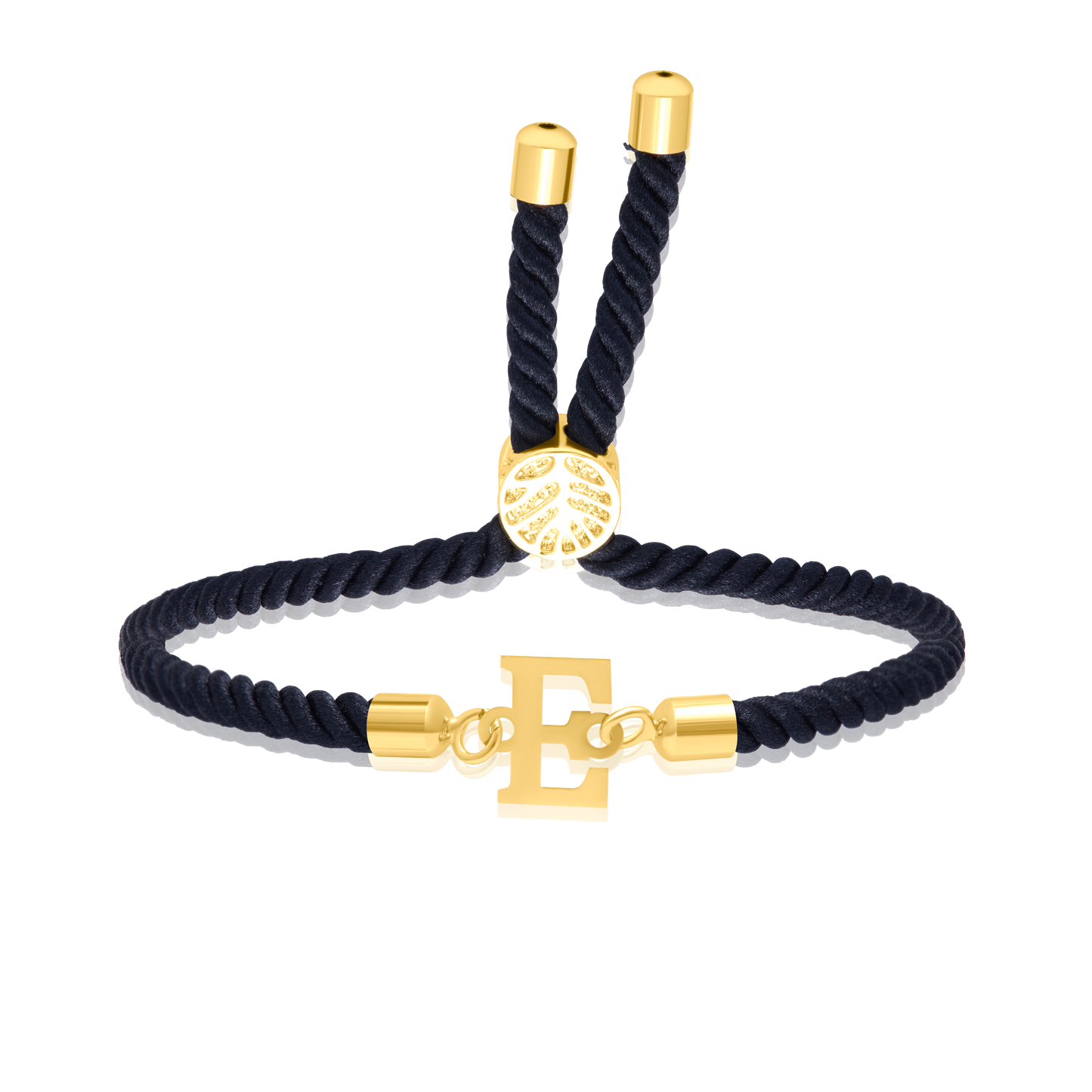 18K Pure Gold Thread Adjustable Letter E Bracelet