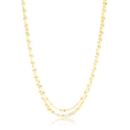 18K Pure Gold Multi Layer Mirror Necklace