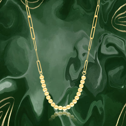 18K Pure Gold Linked Seed Necklace