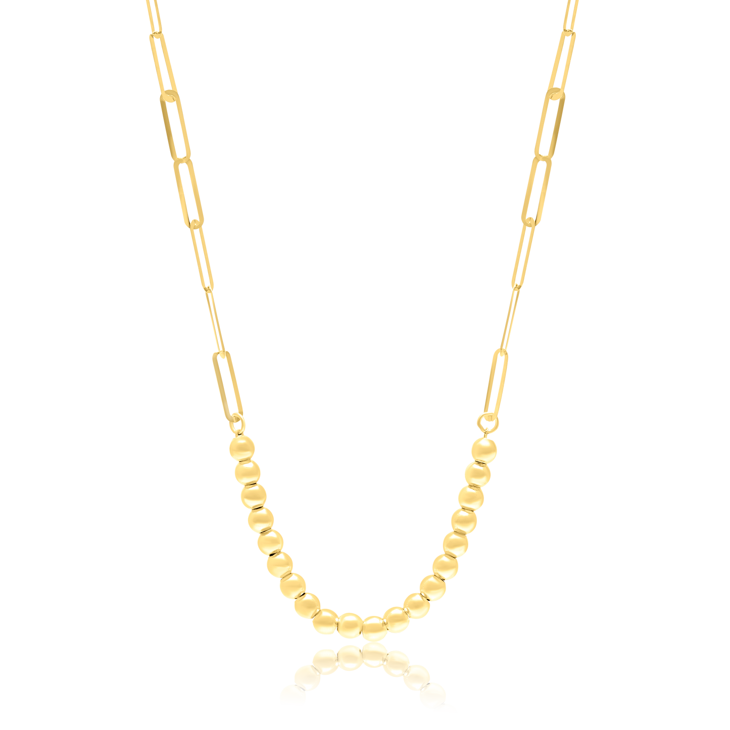 18K Pure Gold Linked Seed Necklace