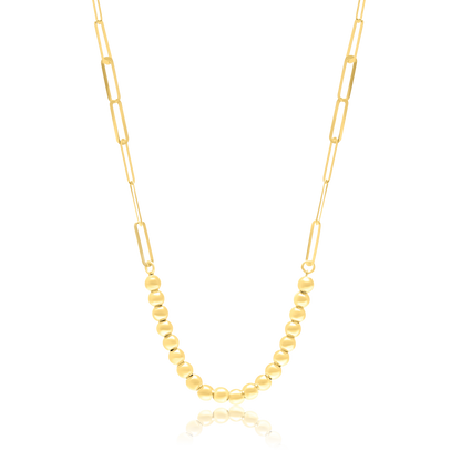 18K Pure Gold Linked Seed Necklace