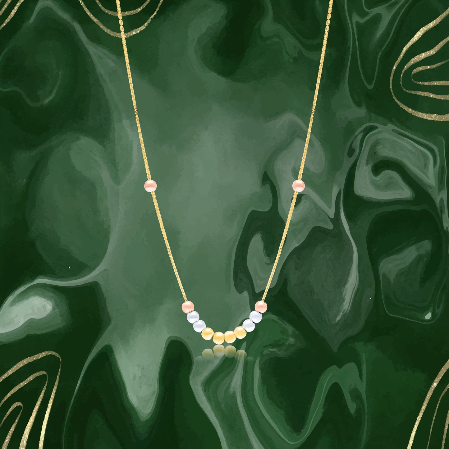 18K Pure Gold Multicolor Seed Necklace