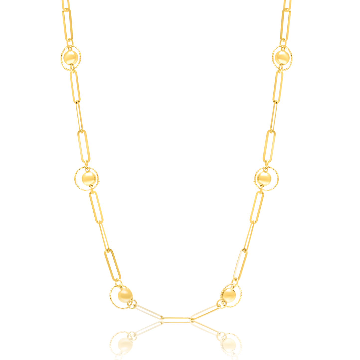 18K Pure Gold Linked Seed Necklace