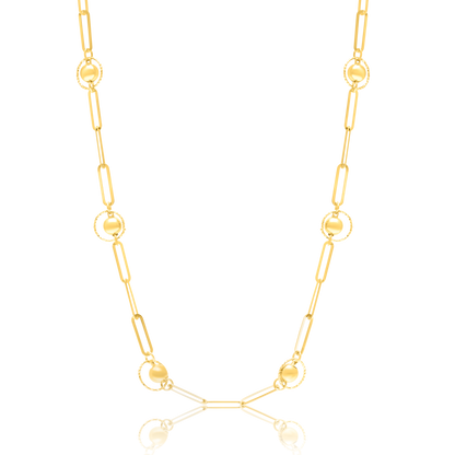 18K Pure Gold Linked Seed Necklace
