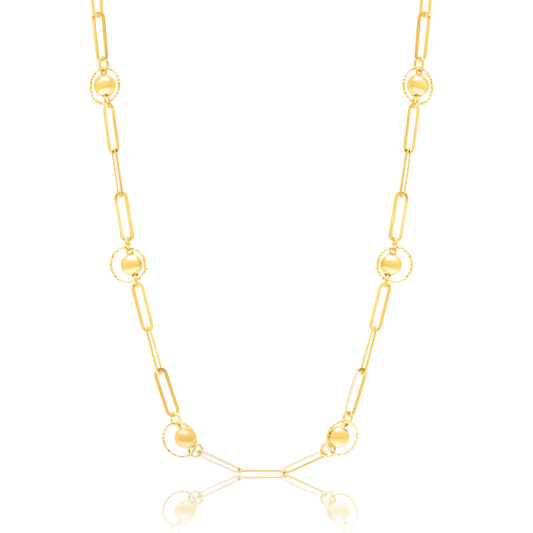 18K Pure Gold Linked Seed Necklace