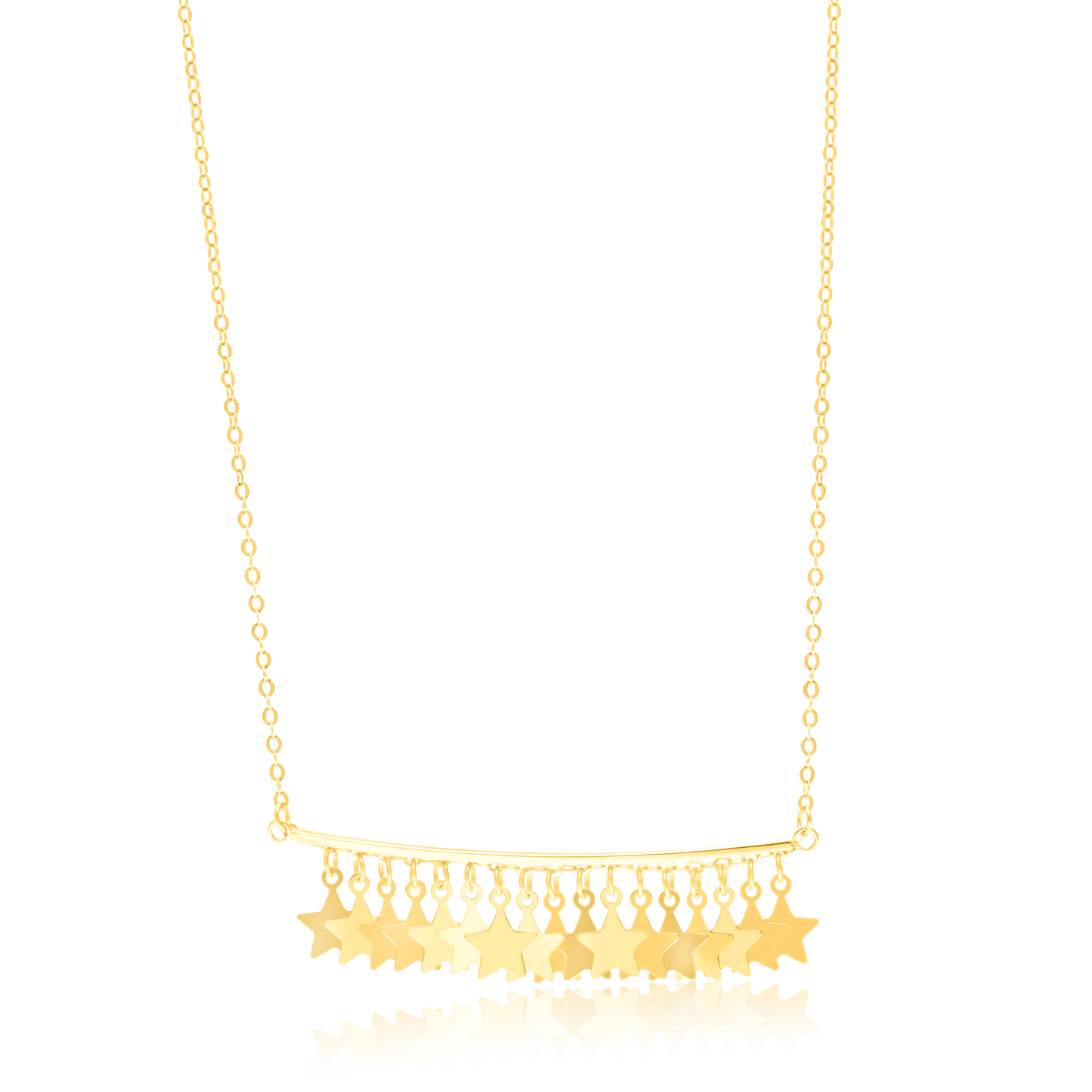 18K Pure Gold Hanging Star Necklace