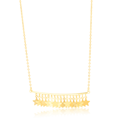 18K Pure Gold Hanging Star Necklace