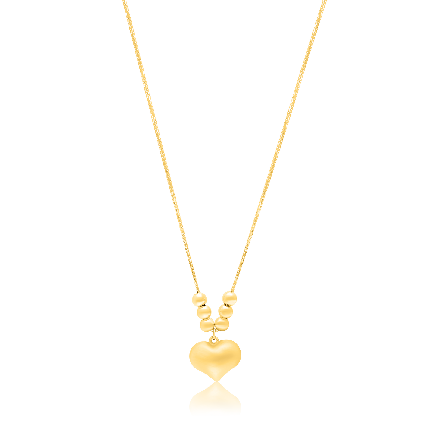 18K Pure Gold Heart Seed Necklace