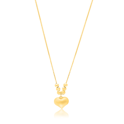 18K Pure Gold Heart Seed Necklace