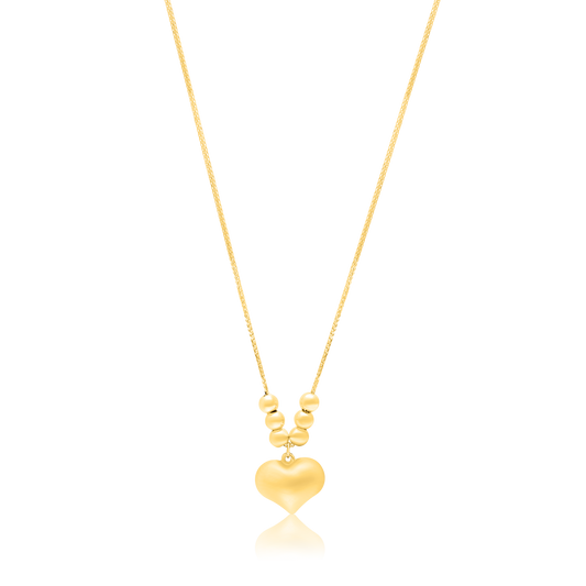 18K Pure Gold Heart Seed Necklace