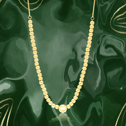 18K Pure Gold Multi Seed Necklace