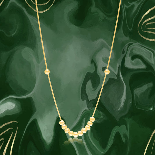 18K Pure Gold Multi Seed Necklace