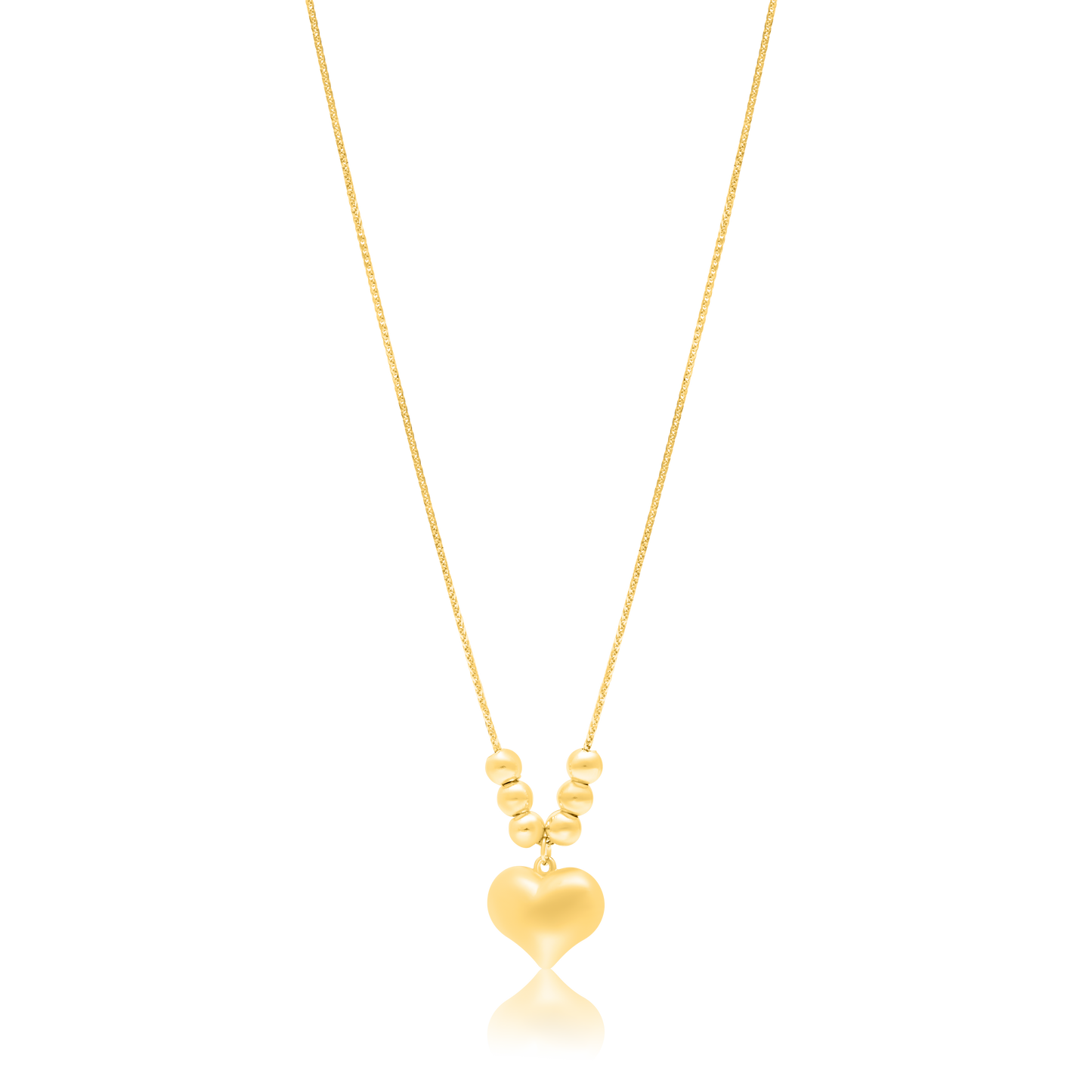 18K Pure Gold Heart Seed Necklace