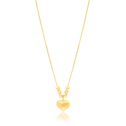 18K Pure Gold Heart Seed Necklace