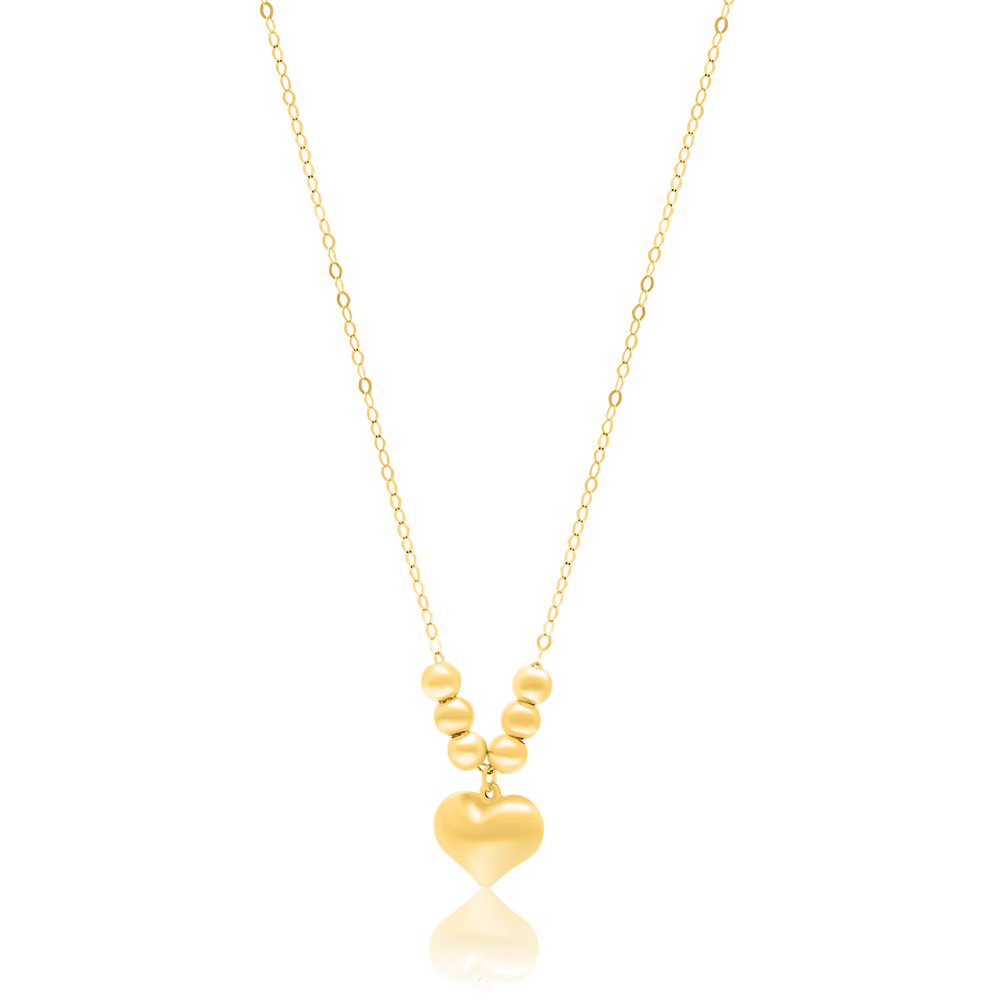 18K Pure Gold Heart Seed Necklace