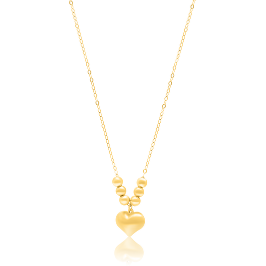 18K Pure Gold Heart Seed Necklace