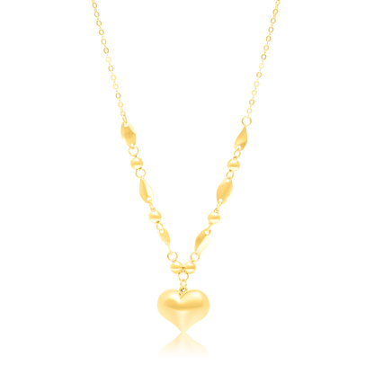 18K Pure Gold Heart Seed Necklace