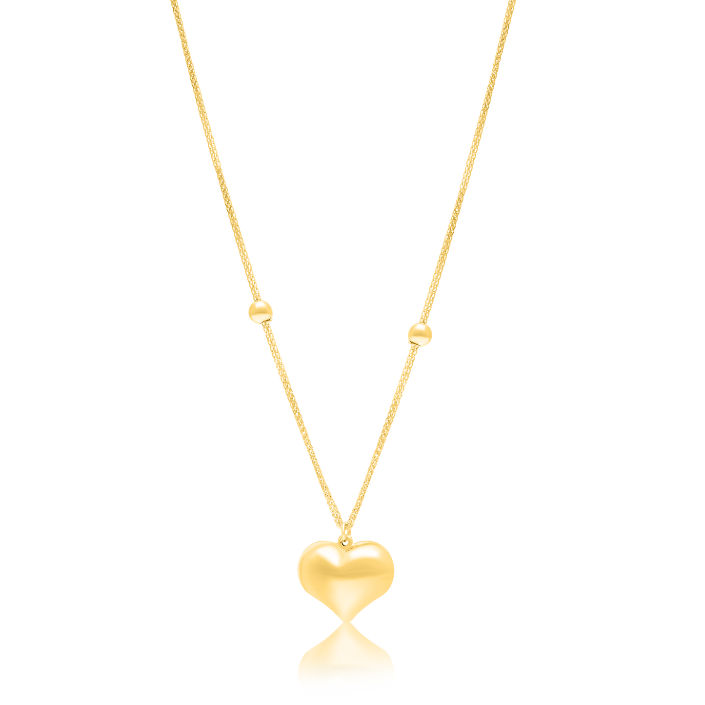 18K Pure Gold Heart Seed Necklace