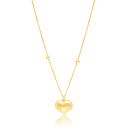 18K Pure Gold Heart Seed Necklace