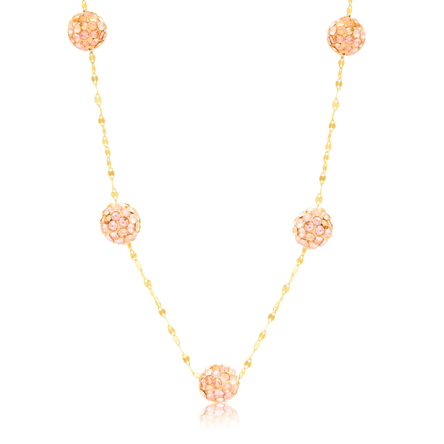 18K Pure Gold Brown Ball Necklace