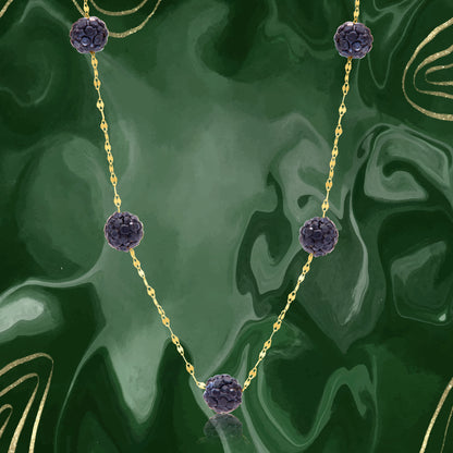 18K Pure Gold Violet Ball Necklace