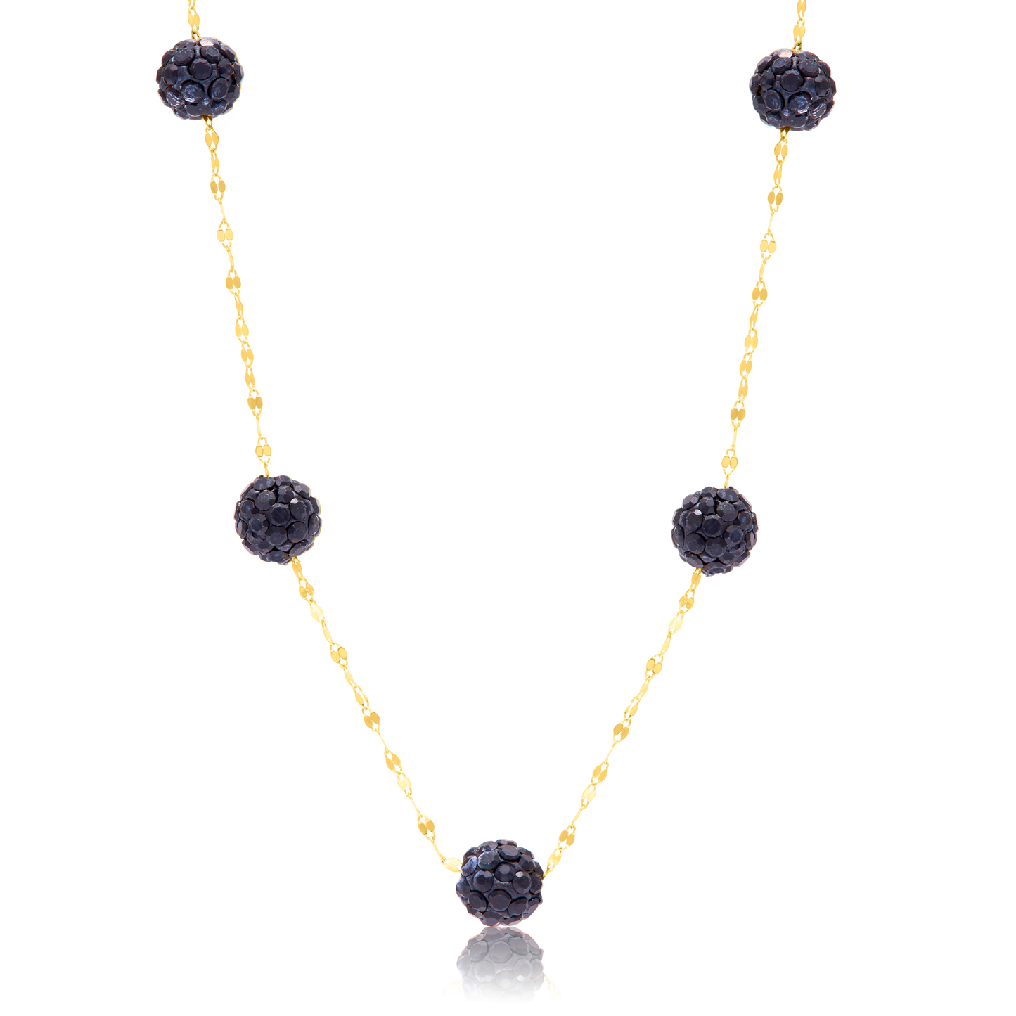 18K Pure Gold Violet Ball Necklace