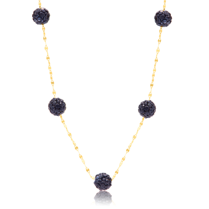 18K Pure Gold Violet Ball Necklace