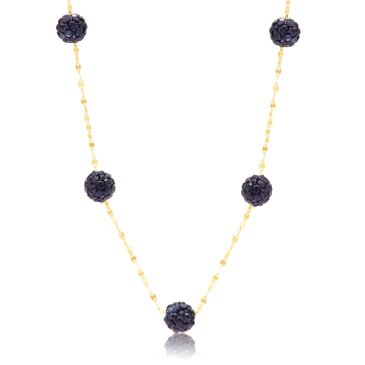 18K Pure Gold Violet Ball Necklace