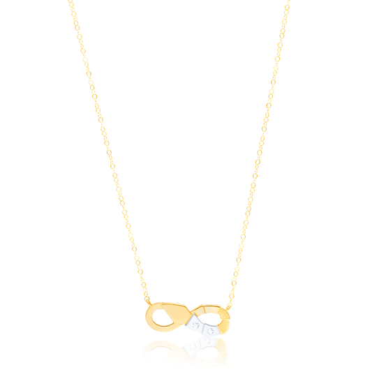 18K Pure Gold 2 Color Infinity Necklace