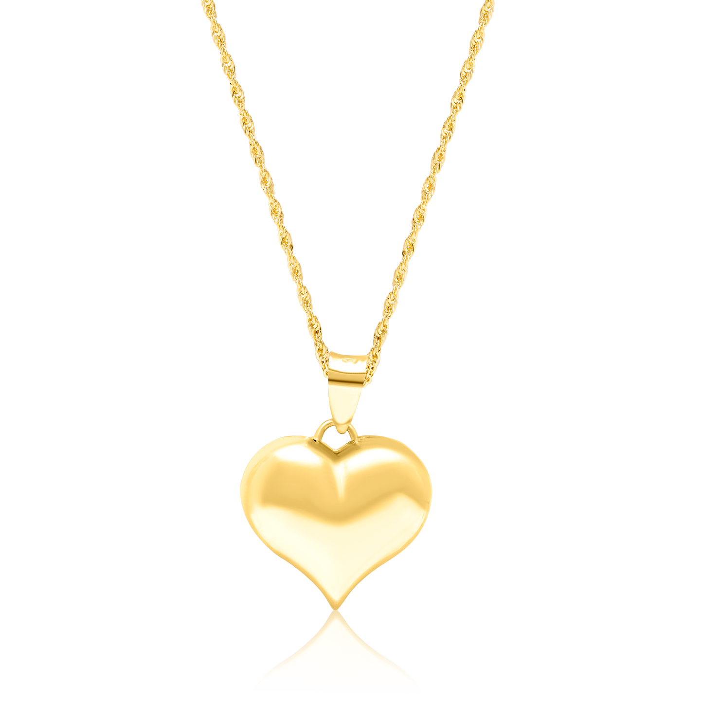 18K Pure Gold Heart Necklace