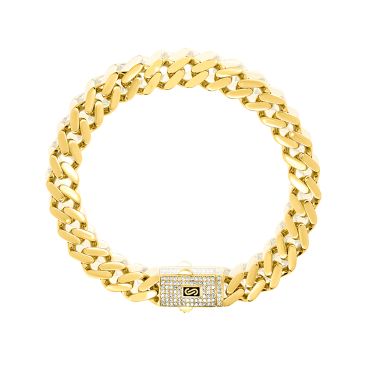 18K Pure Gold Elegant Thick Linked Bracelet