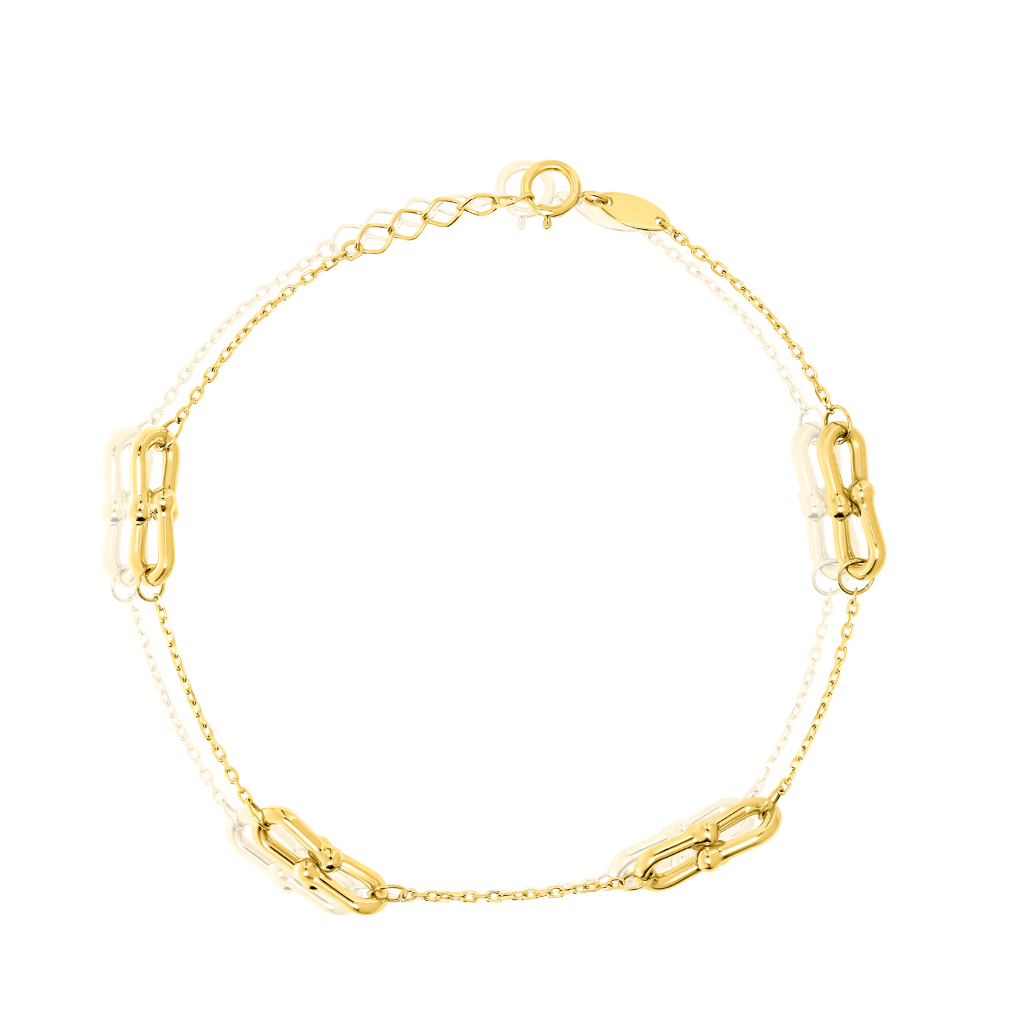 18K Pure Gold U-Linked Bracelet
