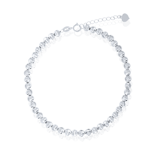 18K Pure White Gold Seed Bracelet
