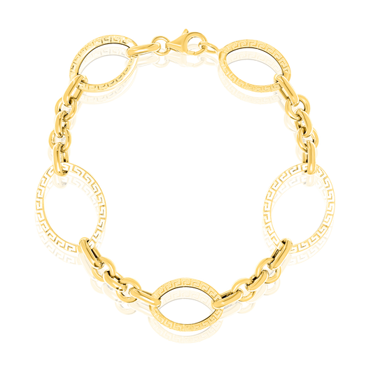 18K Pure Gold Oval Linked Bracelet