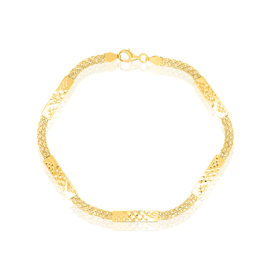 18K Pure Gold Flat Belt Design Bracelet