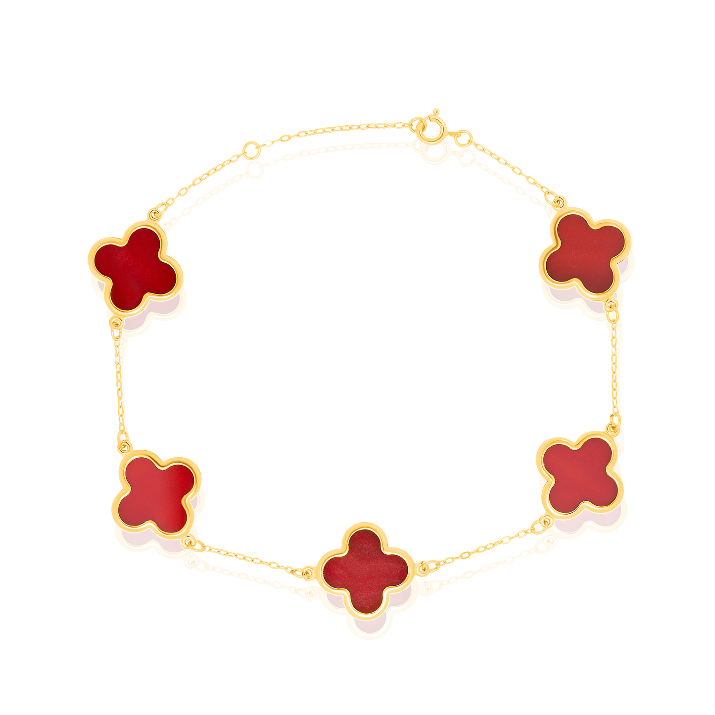 18K Pure Gold V.C Red Bracelet