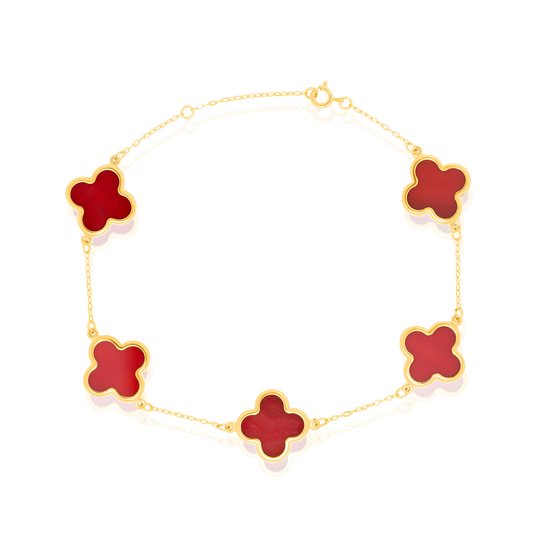 18K Pure Gold V.C Red Bracelet