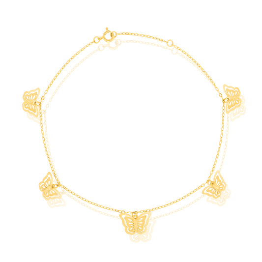 18K Pure Gold Butterfly Bracelet