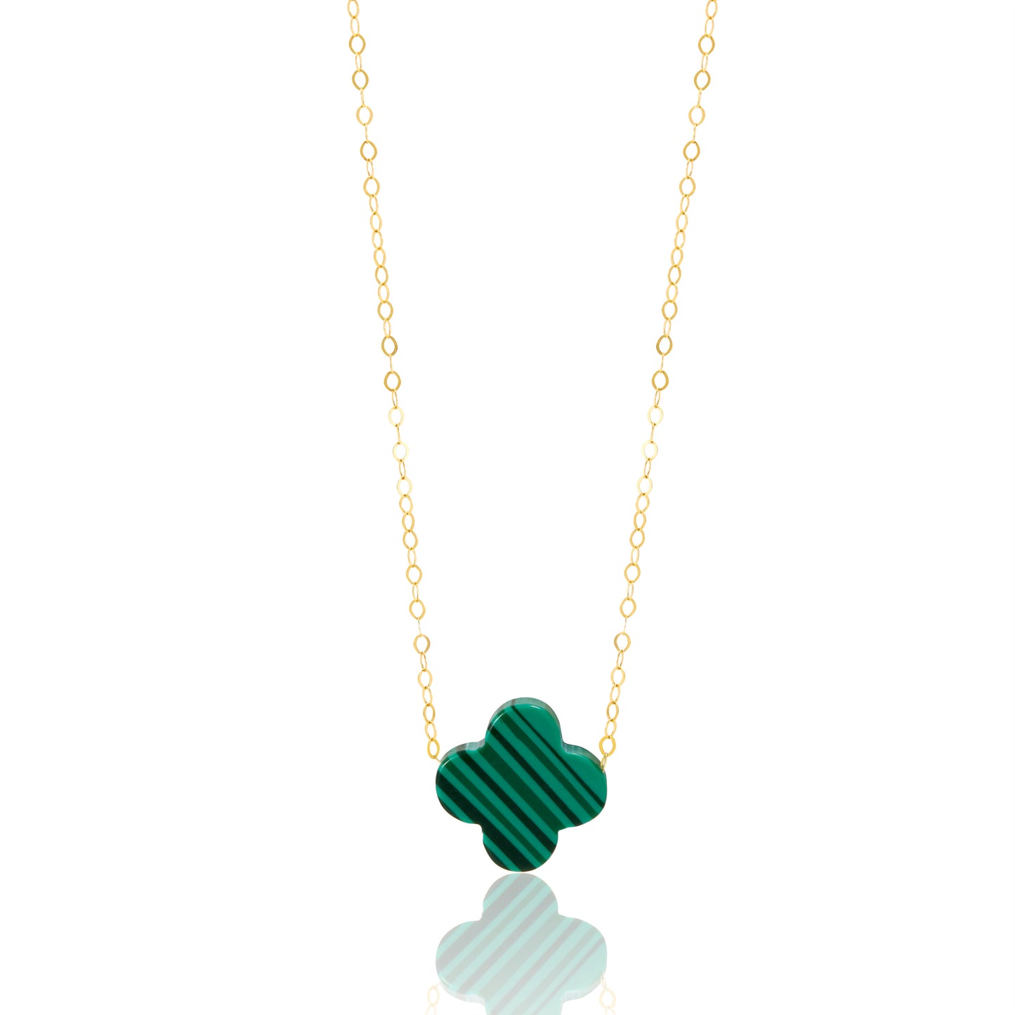18K Pure Gold V.C Green Necklace