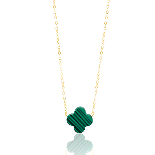 18K Pure Gold V.C Green Necklace