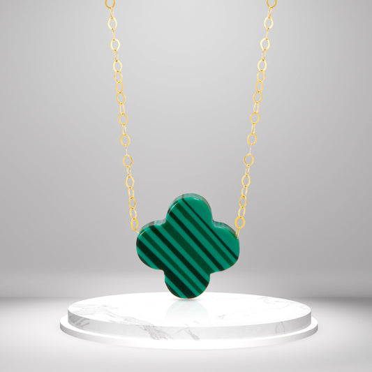 18K Pure Gold V.C Green Necklace