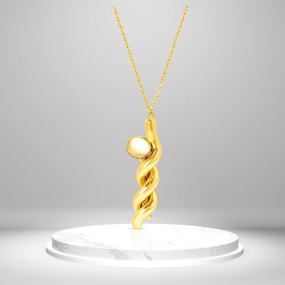 18K Pure Gold Twisted Nail Necklace
