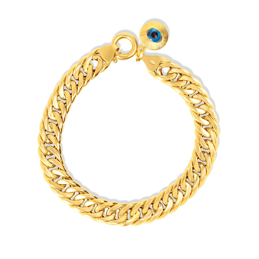 18K Pure Gold Thick Linked Bracelet