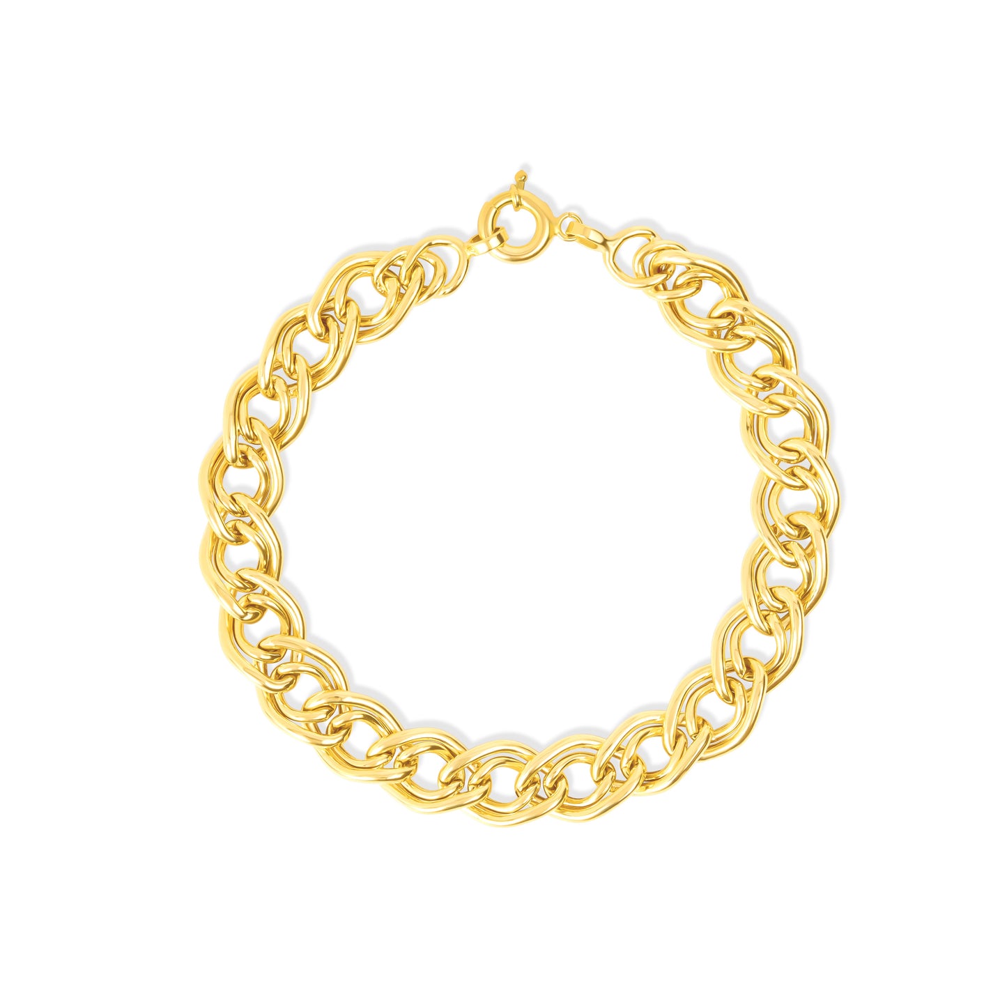18K Pure Gold Thick Linked Bracelet