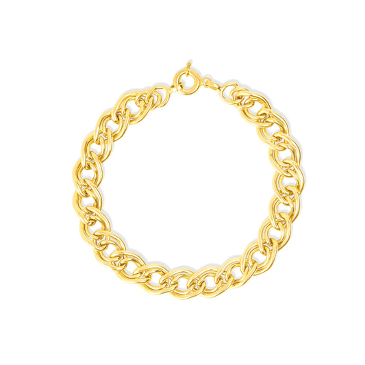 18K Pure Gold Thick Linked Bracelet