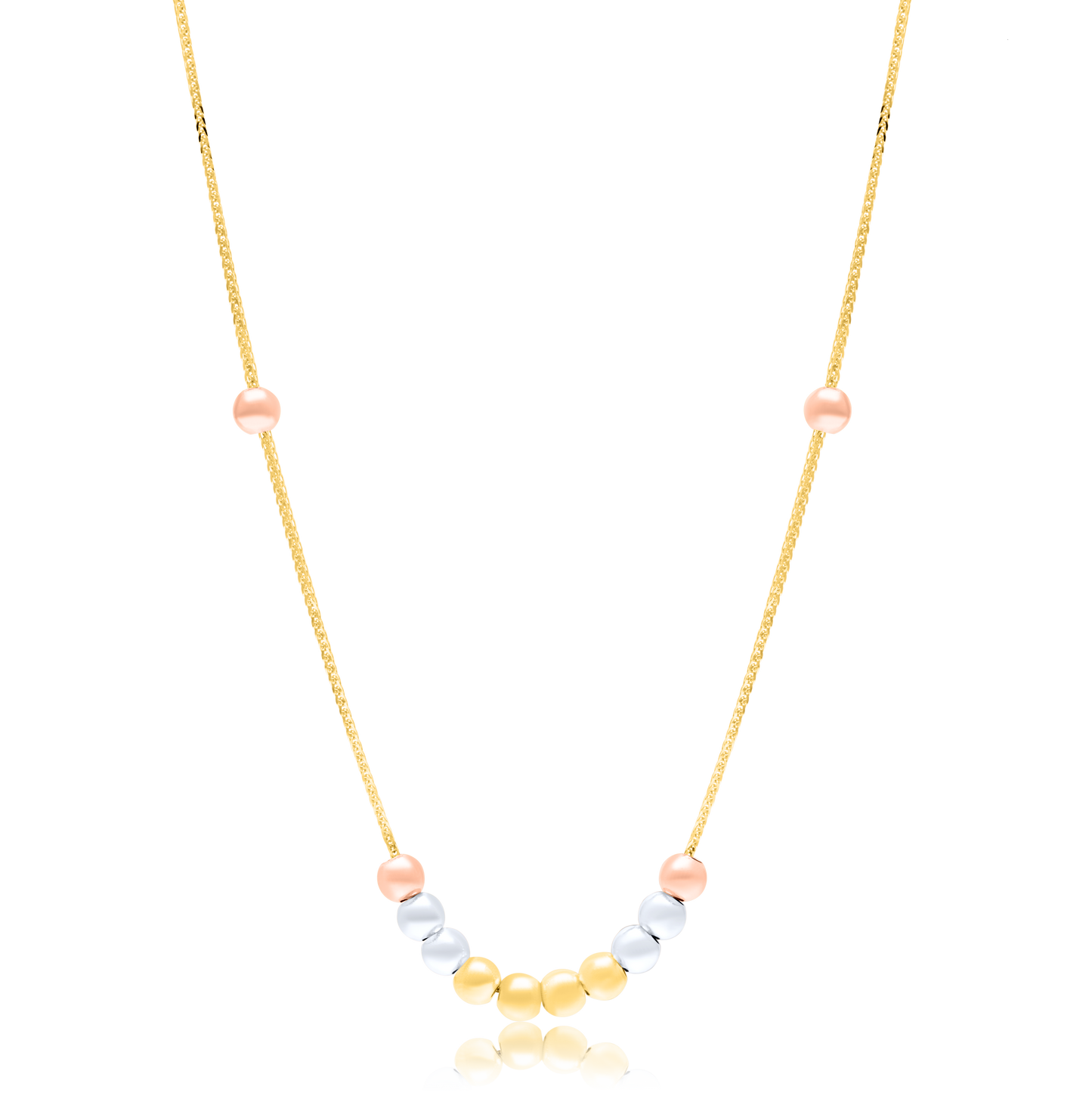 18K Pure Gold Multicolor Seed Necklace